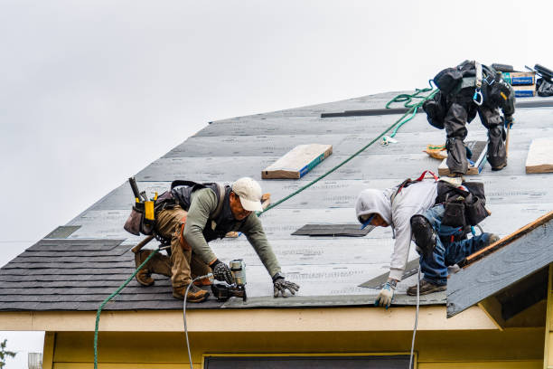 Professional Gutter Installation technician working in Oriska, ND